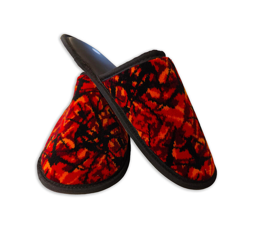 Pantoffels Deense pluche – antislip zool (M/L, rood, blauw, grijs)