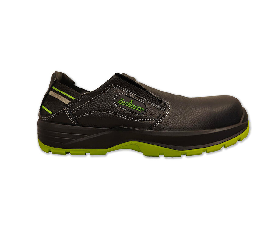 Safety Slipper Hybrid Nappa – Foldable Heel – Black/Green