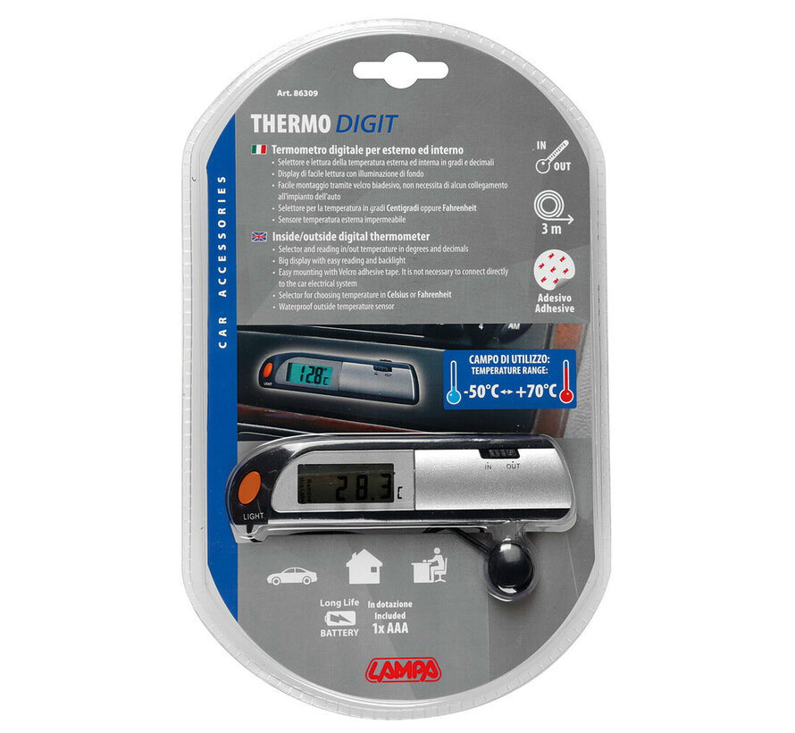 Digitale Binnen/Buiten Thermometer – Display met Sensor