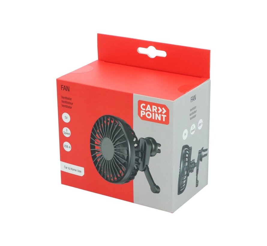 USB ventilator auto ventilatierooster – 10,5 cm – 5V