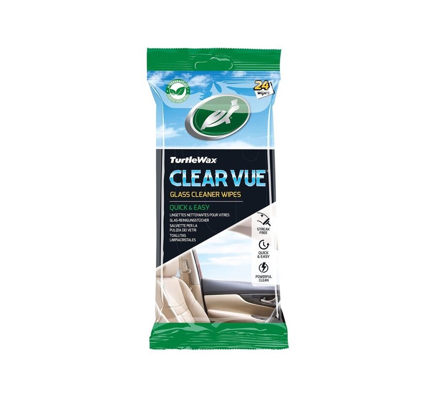 Turtle Wax Clear Vue glass cleaning wipes – streak-free – 24 pcs