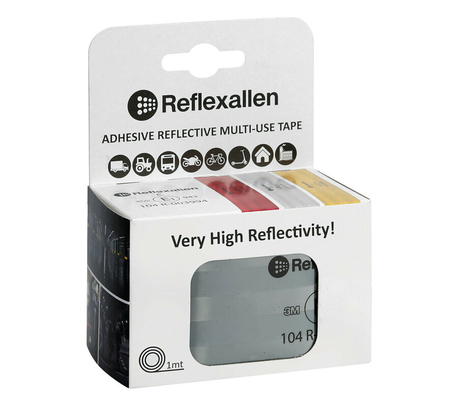 Reflective tape – white / yellow / red – 5x100 cm