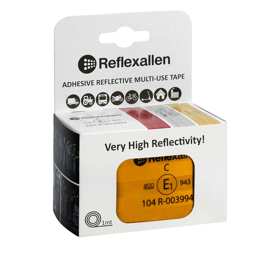 Reflective tape – white / yellow / red – 5x100 cm