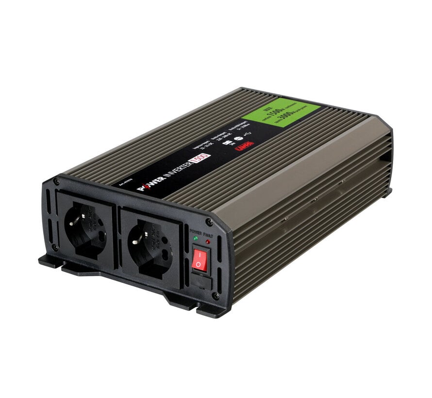 Omvormer 24V naar 220V – 1500W – power inverter truck – dubbele stopcontact aansluiting