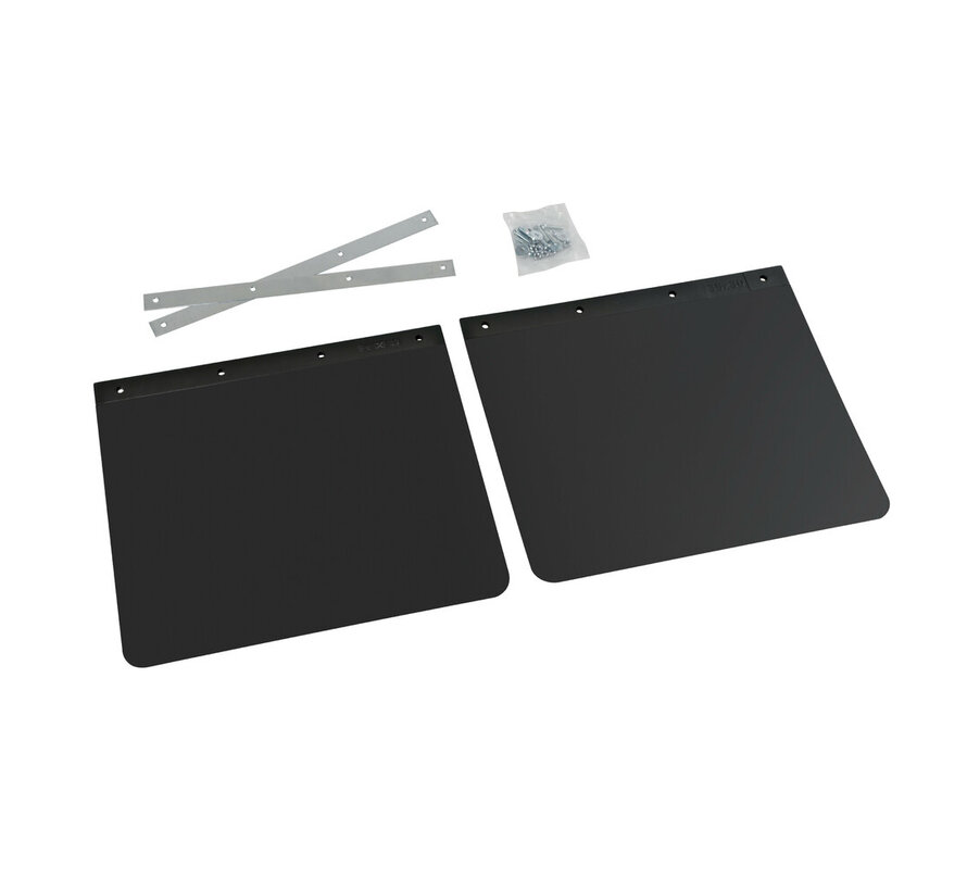 PVC spatlappen truck – 35 x 30 cm – set van 2 – zwarte spatlap voor vrachtwagen & trailer