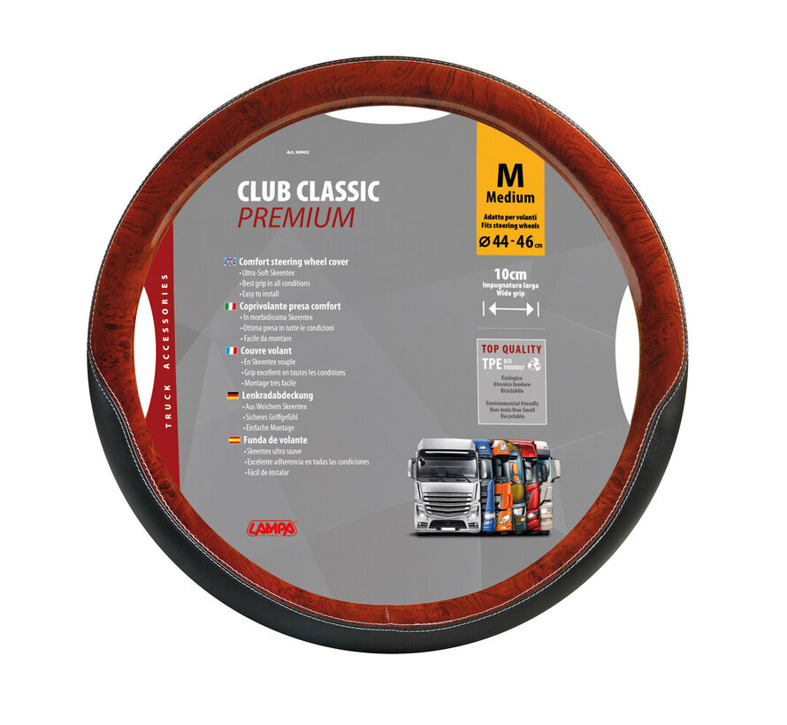 Stuurhoes Club Classic 44-46 cm – walnootlook – brede grip 10 cm