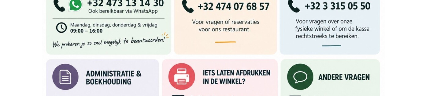 Hoe kan je ons bereiken? Vind hier de contactgegevens van de juiste afdeling.