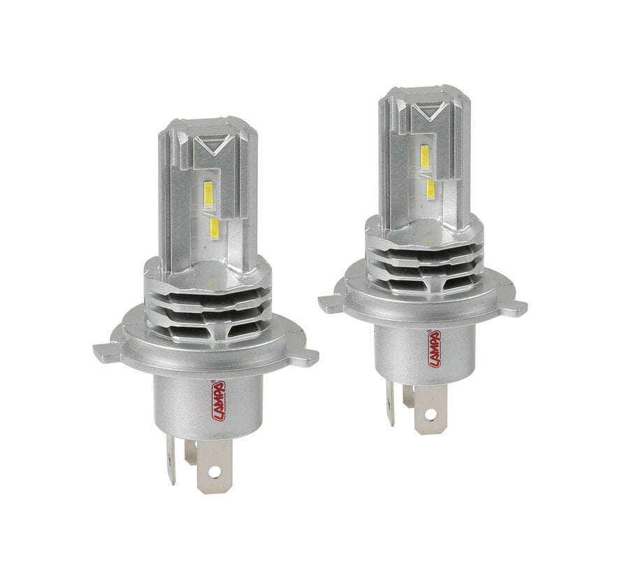 H4 LED Replacement Bulbs 20W 12/24V – 6500K – P43t – 2-Piece Set