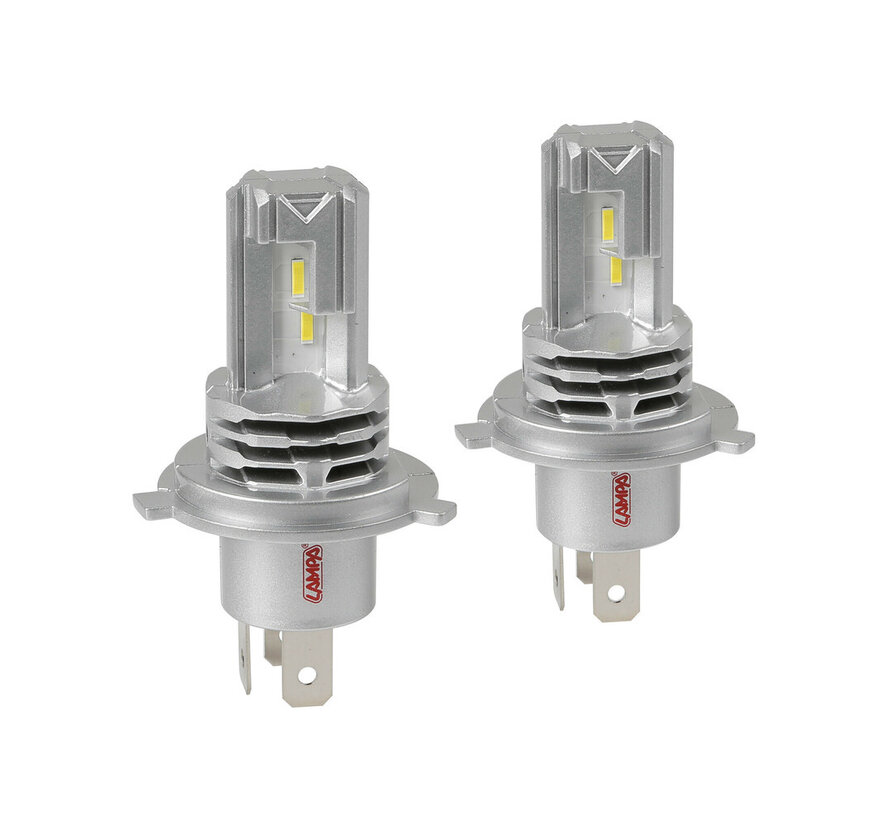 H4 LED-vervangingslamp 20W 12/24V – 6500K – P43t – set van 2