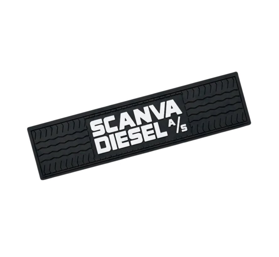 Scanva Diesel A/S Truck Step Mat 40 x 10 cm – Black Rubber with White Logo