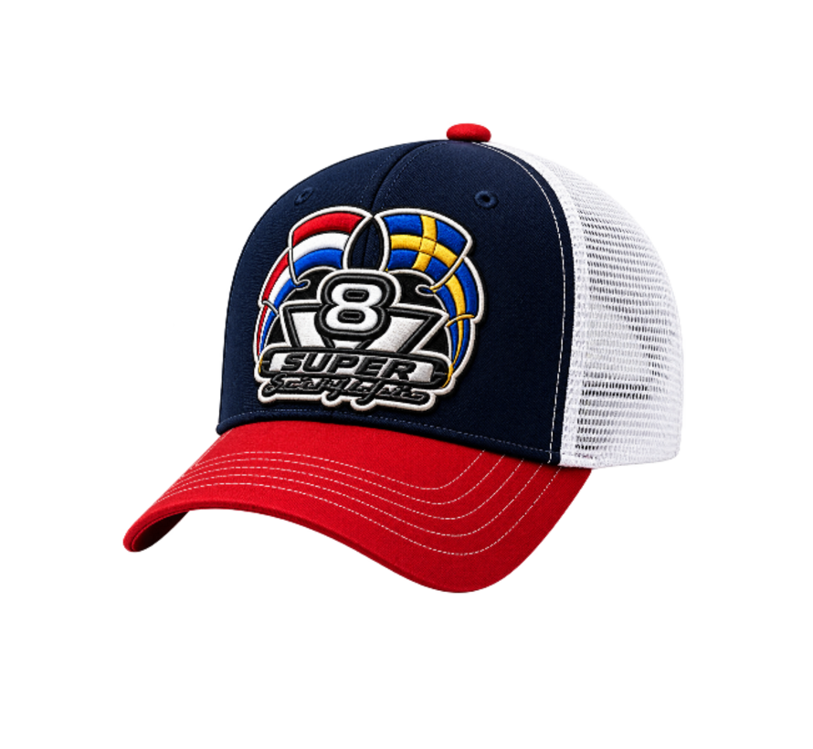 Trucker Cap with Embroidered Emblem – Old Skool Club / Super / V8