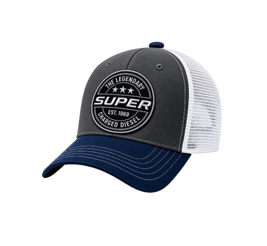 Trucker pet met geborduurd embleem – Old Skool Club / Super / V8