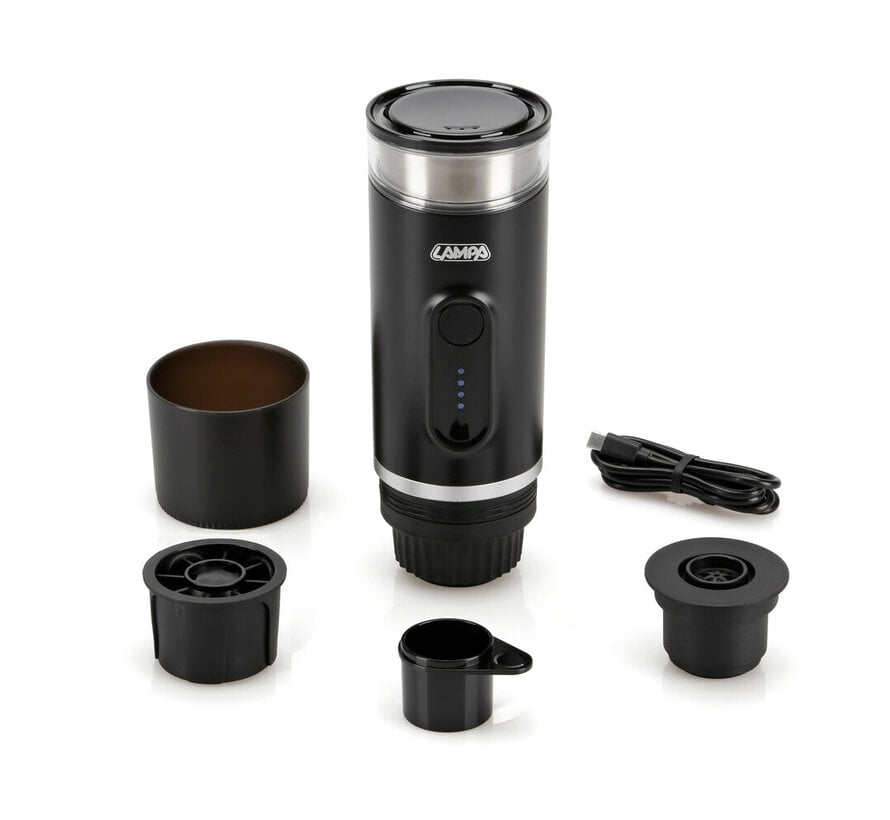 Draagbare koffiemachine – zelfverwarmend – 15 bar – USB-C – capsules & gemalen koffie