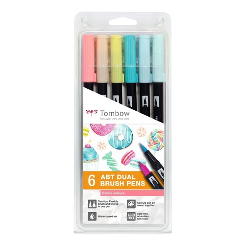 Tombow ABT Set 6 Brushpennen - Candy