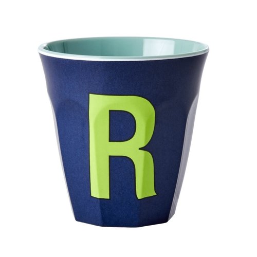 Rice Melamine beker Letter R Blauwtinten