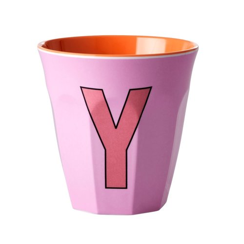 Rice Melamine beker Letter Y Rozetinten