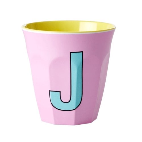 Rice Melamine beker Letter J Rozetinten