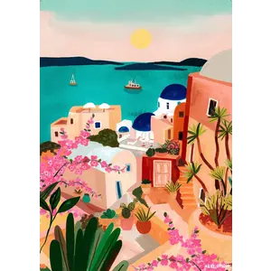 Hebe Studio Art Print Santorini Sunrise - A5