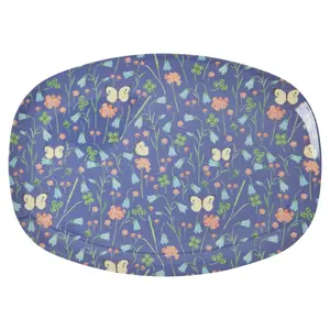 Rice Melamine bord Blue Butterfly