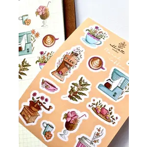 Nikki Dotti Stickervel Floral Coffee