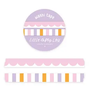 Little Lefty Lou Washi Tape Set Slim Pink & Striped