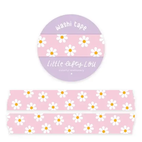 Little Lefty Lou Washi Tape Daisies - Pink