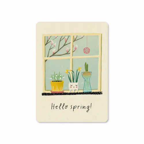 Illu-ster Ansichtkaart Hello Spring