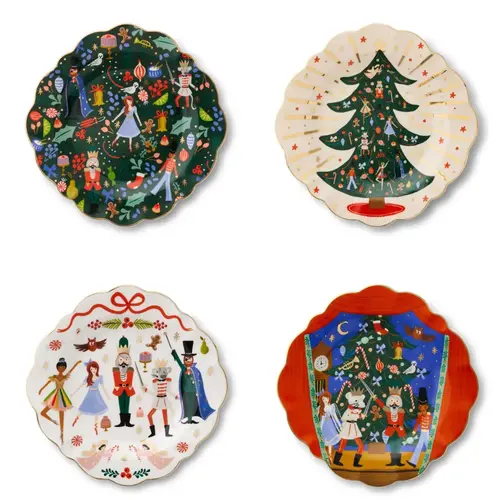 Rifle Paper Co. Set porseleinen dessertborden Nutcracker Rifle Paper Co. Set porseleinen dessertborden Nutcracker