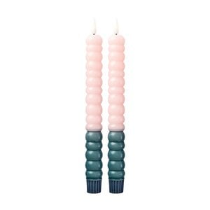 Rice Set LED-kaarsen  Green & Soft Pink