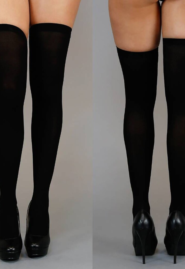 Basic Effen Zwarte Lange Kniekousen