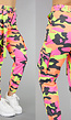 Cargo Jeans Neon Camouflage Broek met Riem