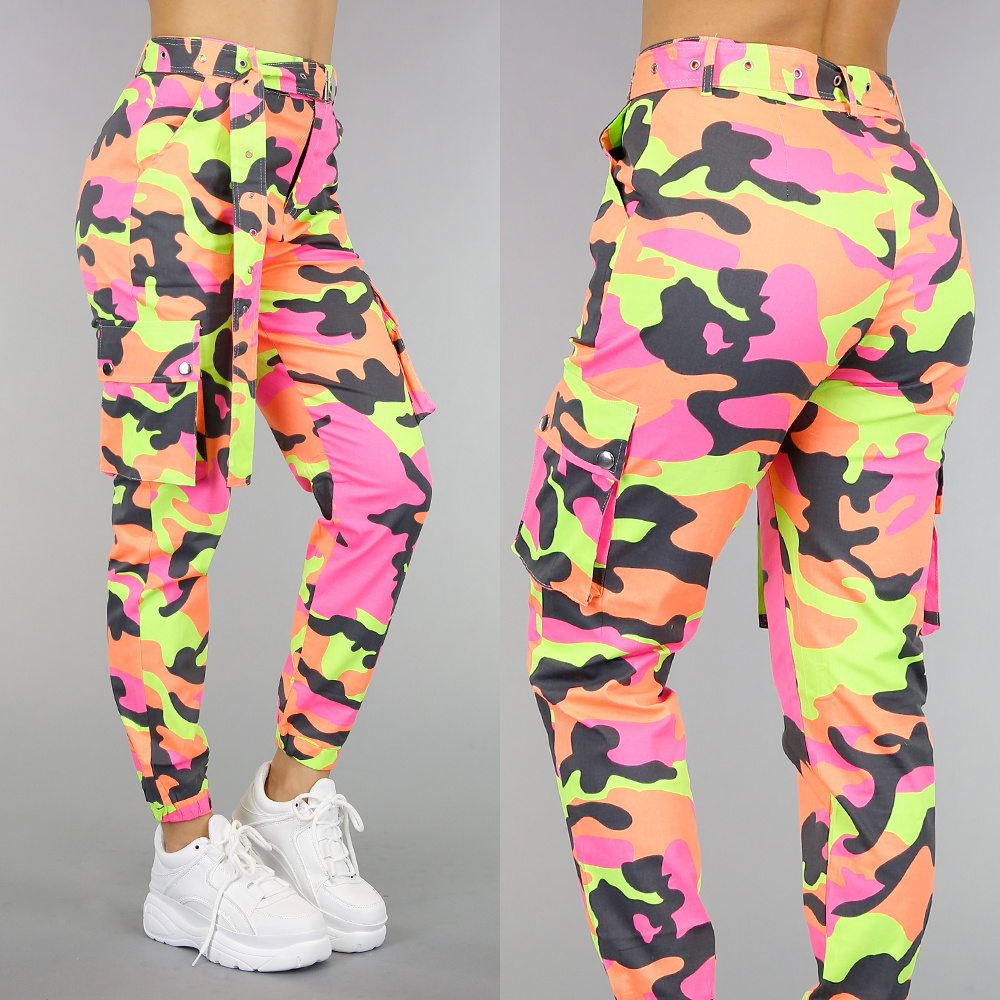 Verbazingwekkend Stoere Neon Camouflage Broek met Riem - Uwantisell.nl EA-62