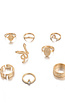 Set van 10 Goudkleurige Ringen