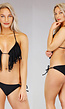 Zwarte Triangel Halter Bikini met Franje - Top