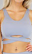 Grijsblauwe Sport Top met Mesh