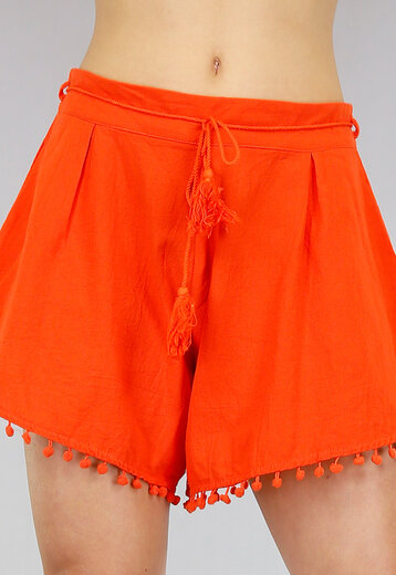 BF2023 High Waist Oranje Broekje met Strikdetail