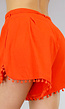 High Waist Oranje Broekje met Strikdetail