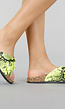 Lime Snake Slippers met Strik