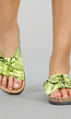 Lime Snake Slippers met Strik