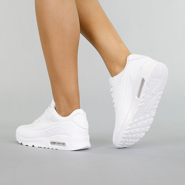 Bandiet Drijvende kracht Parel Witte Sneakers met Lucht Zool - Uwantisell.nl