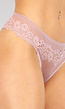 Lichtroze Mesh String met Kanten Details