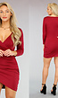 Rood Bodycon Jurkje met Overslag