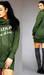 Groene Kerst Hoodie Dress met Col