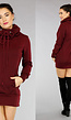 Comfy Wijnrode Hoodie Dress met Col