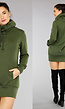 Comfy Groene Hoodie Dress met Col