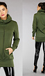 Comfy Groene Hoodie Dress met Col