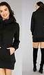 Comfy Zwarte Hoodie Dress met Col