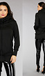 Comfy Zwarte Hoodie Dress met Col