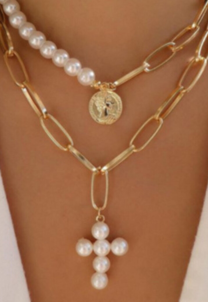 Goudkleurige Ketting met Parels