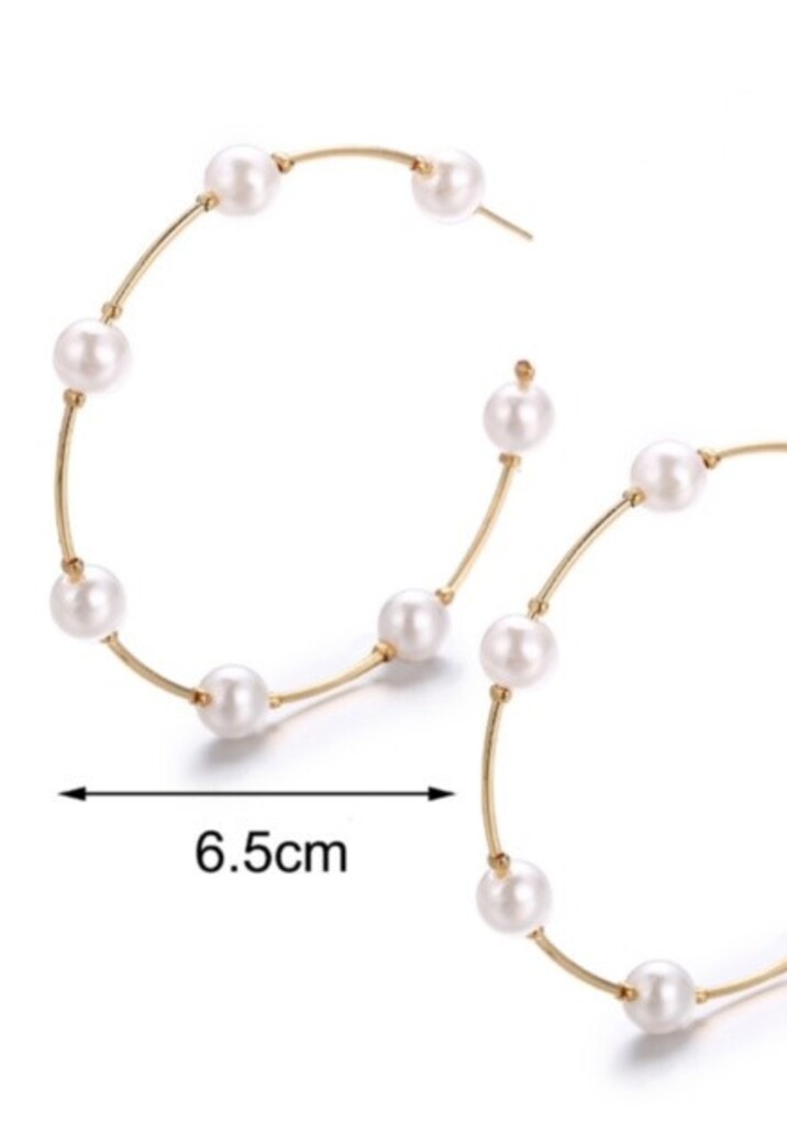 Gouden Ronde Oorbellen met Parels